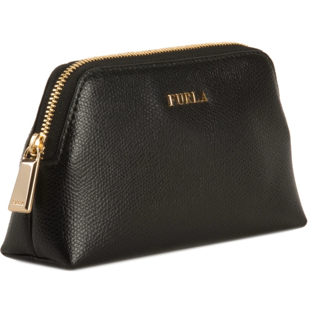 Furla Black ‘Isabelle’ Leather Women's Cosmetic Bag